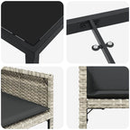 Garten Essgruppe 5 pcs Hellgrau Poly-Rattan