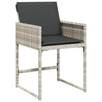 Garten Essgruppe 5 pcs Hellgrau Poly-Rattan