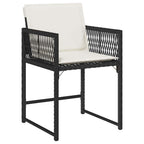 Garten Essgruppe 5 pcs Schwarz Poly-Rattan