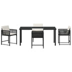 Garten Essgruppe 5 pcs Schwarz Poly-Rattan