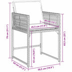 Garten Essgruppe 5 pcs Grau Poly-Rattan