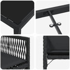 Garten Essgruppe 5 pcs Schwarz Poly-Rattan
