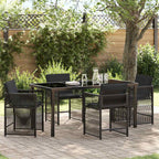 Garten Essgruppe 5 pcs Schwarz Poly-Rattan