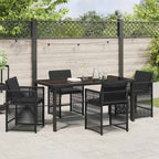 Garten Essgruppe 5 pcs Schwarz Poly-Rattan