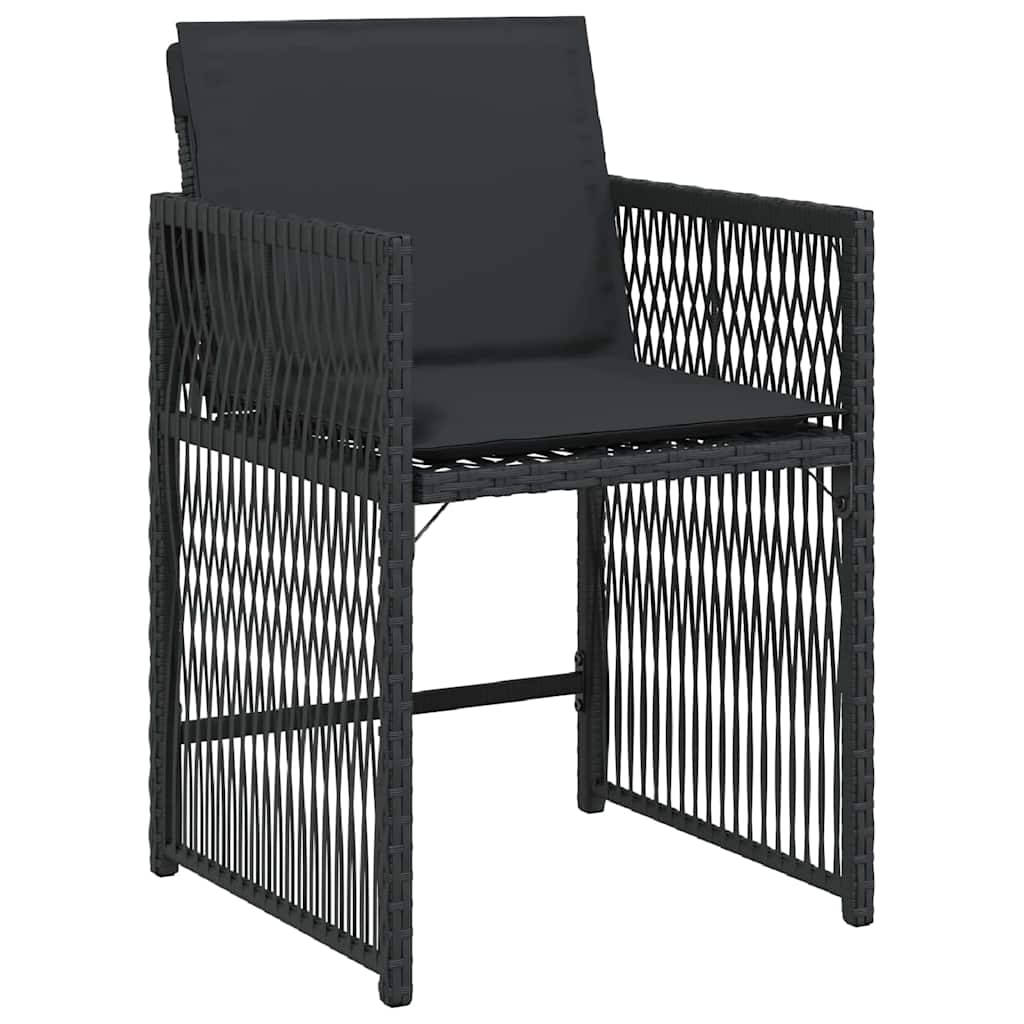 Garten Essgruppe 5 pcs Schwarz Poly-Rattan