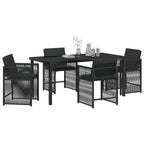 Garten Essgruppe 5 pcs Schwarz Poly-Rattan