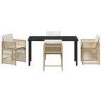 Garten Essgruppe 5 pcs Beige Poly-Rattan