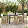 Garten Essgruppe 5 pcs Beige Poly-Rattan