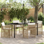 Garten Essgruppe 5 pcs Beige Poly-Rattan