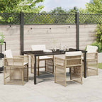 Garten Essgruppe 5 pcs Beige Poly-Rattan