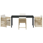 Garten Essgruppe 5 pcs Beige Poly-Rattan
