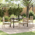 Garten Essgruppe mit Kissen 5 pcs Beige und Schwarz Rattan