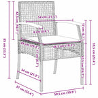 Garten Essgruppe mit Kissen 5 pcs Beige und Schwarz Rattan