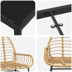 Garten Essgruppe 7 pcs Braun Poly-Rattan