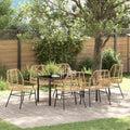Garten Essgruppe 7 pcs Braun Poly-Rattan