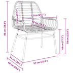 Garten Essgruppe 7 pcs Braun Poly-Rattan