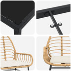 Garten Essgruppe 5 pcs Braun Poly-Rattan