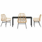 Garten Essgruppe 5 pcs Braun Poly-Rattan