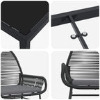 Garten Essgruppe mit Kissen 5 pcs Schwarz Poly-Rattan