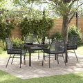 Garten Essgruppe mit Kissen 5 pcs Schwarz Poly-Rattan