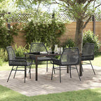 Garten Essgruppe mit Kissen 5 pcs Schwarz Poly-Rattan