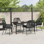 Garten Essgruppe mit Kissen 5 pcs Schwarz Poly-Rattan