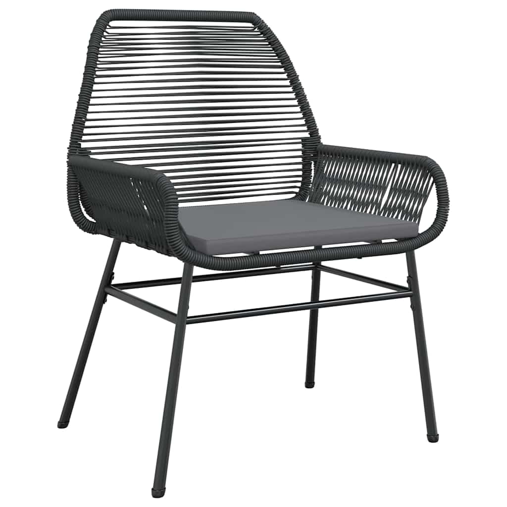 Garten Essgruppe mit Kissen 5 pcs Schwarz Poly-Rattan
