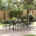 Garten Essgruppe 7 pcs Schwarz Poly-Rattan