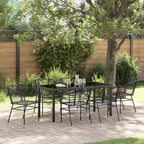 Garten Essgruppe 7 pcs Schwarz Poly-Rattan