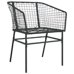 Garten Essgruppe 7 pcs Schwarz Poly-Rattan