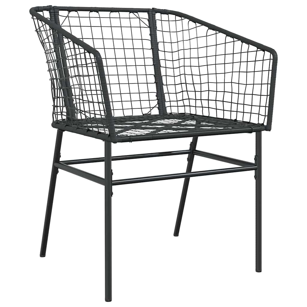 Garten Essgruppe 7 pcs Schwarz Poly-Rattan