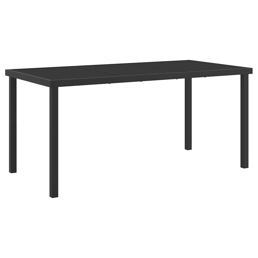 Garten Essgruppe 7 pcs Schwarz Poly-Rattan