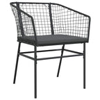 Garten Essgruppe 7 pcs Schwarz Poly-Rattan