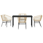 Garten Essgruppe 5 pcs Braun Poly-Rattan