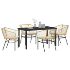 Garten Essgruppe 5 pcs Braun Poly-Rattan