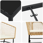 Garten Essgruppe 7 pcs Braun Poly-Rattan