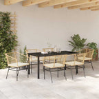 Garten Essgruppe 7 pcs Braun Poly-Rattan