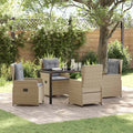 Garten Essgruppe 5 pcs Beige und Hellgrau Poly-Rattan