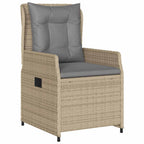 Garten Essgruppe 7 pcs Beige und Hellgrau Poly-Rattan