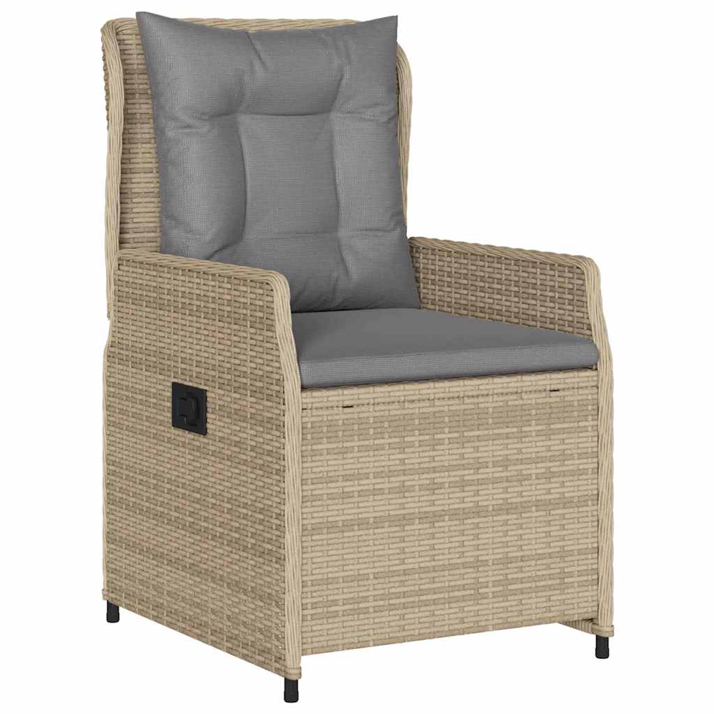 Garten Essgruppe 7 pcs Beige und Hellgrau Poly-Rattan