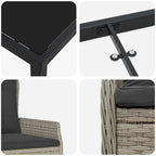 Garten Essgruppe 5 pcs Hellgrau Poly-Rattan