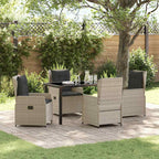 Garten Essgruppe 5 pcs Hellgrau Poly-Rattan
