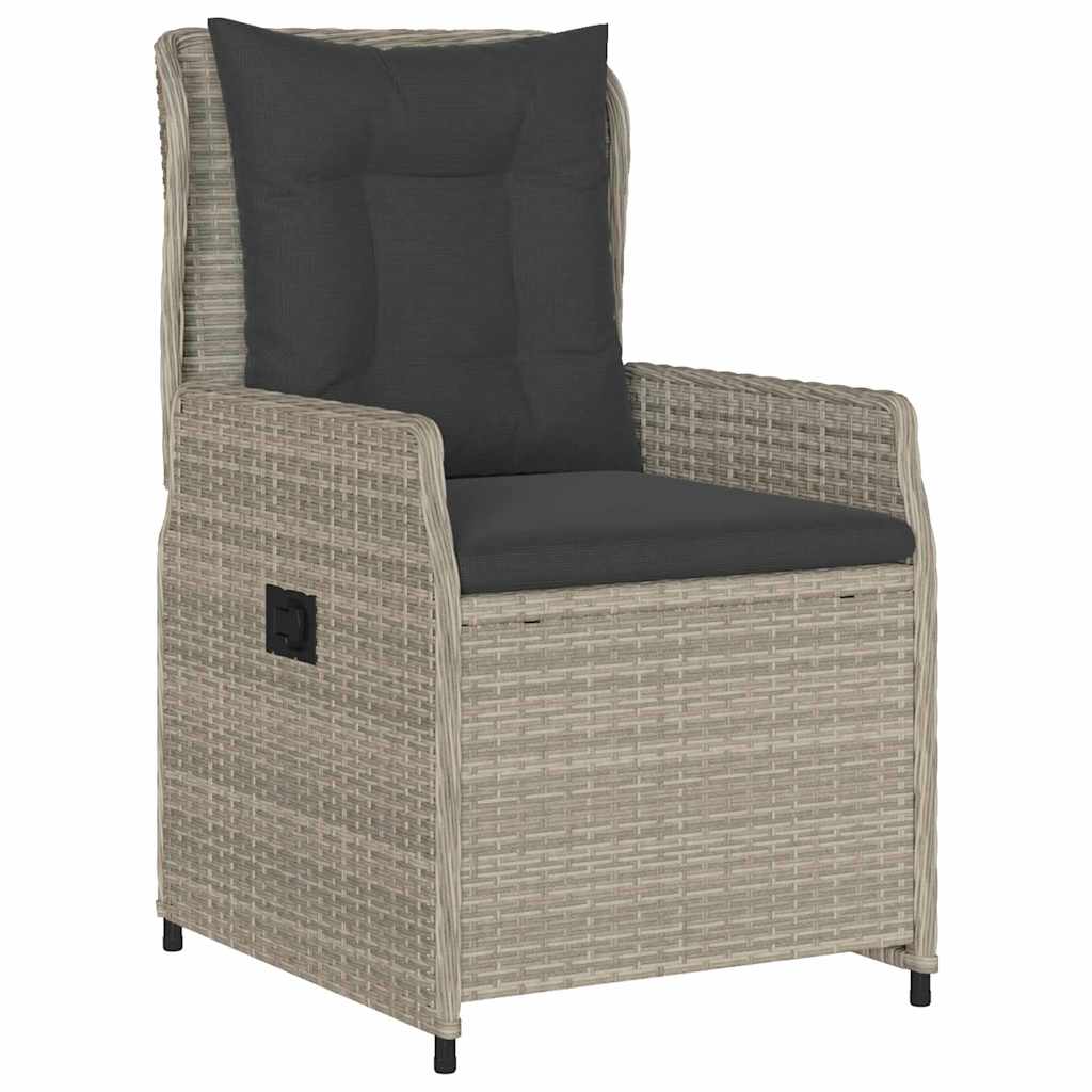 Garten Essgruppe 5 pcs Hellgrau Poly-Rattan