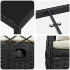 Garten Essgruppe 5 pcs Schwarz Poly-Rattan