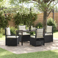 Garten Essgruppe 5 pcs Schwarz Poly-Rattan
