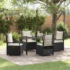Garten Essgruppe 5 pcs Schwarz Poly-Rattan
