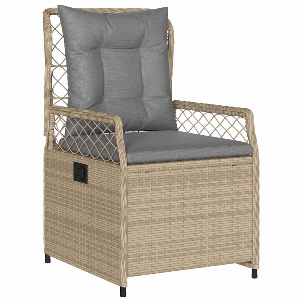 Garten Essgruppe 5 pcs Beige und Hellgrau Poly-Rattan
