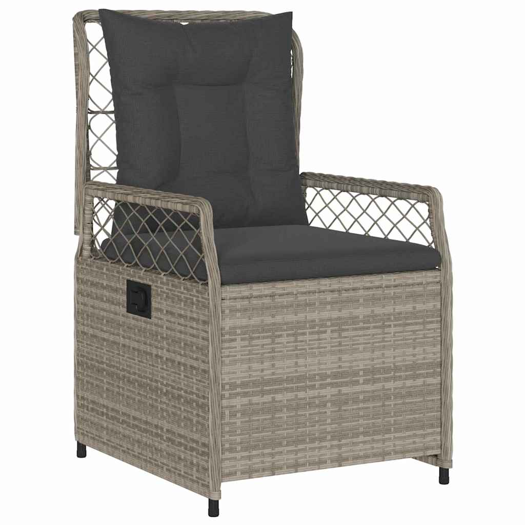 Garten Essgruppe 5 pcs Hellgrau Poly-Rattan