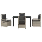 Garten Essgruppe 5 pcs Hellgrau Poly-Rattan