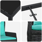 Garten Essgruppe mit Kissen 5 pcs Schwarz Poly Rattan